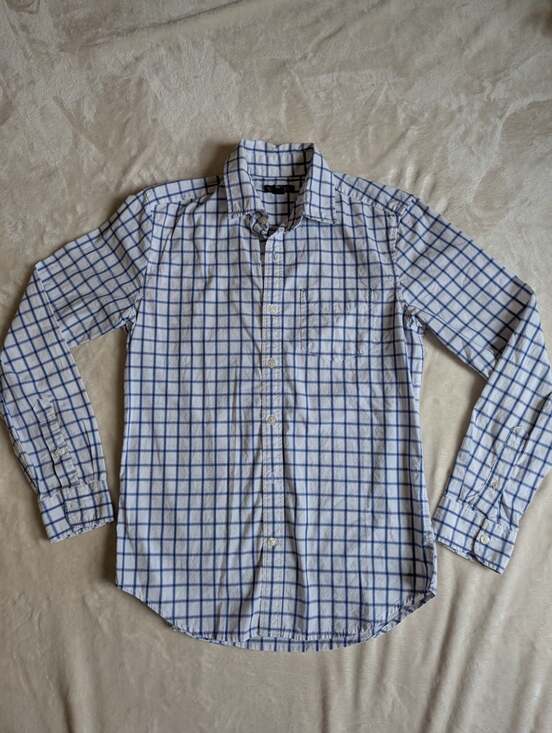 Gap Other - Gap Slim Fit Button Down Shirt Men's XS White Blue Plaid